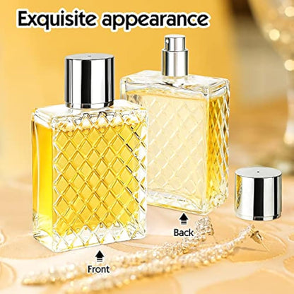 Ysimple 2 Pack 100ml Perfume Atomiser, Portable Clear Empty Glass Perfume Spray Bottles, Refillable Perfume Atomizer Large Cosmetic Fine Mist Atomizer for Travel(Silver)