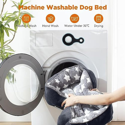 MIXJOY Extra Large Dog Bed(89x63cm), Super Soft Cosy Rectangle Dog Beds, Grey Washable Pet Bed, Ideal for Golden Retriever, Labrador，German Shepherd，Samoye，Rottweiler