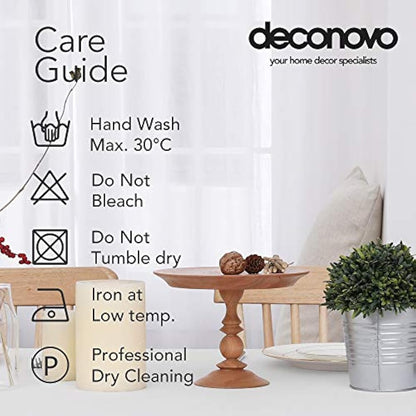 Deconovo Faux Linen Tablecloth Rectangle Water Resistant Table Cloth for Dinning 52x90in(132x229cm) White