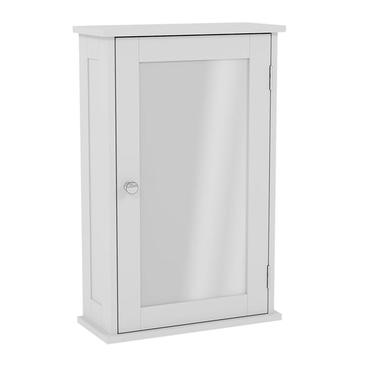 Bath Vida Bathroom Cabinet Single Mirrored Door Wall Mounted, White
