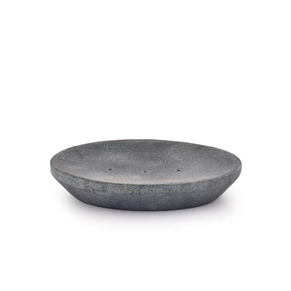 Indus Lifespace Handmade Indian Stone Soap Dish - Grey Soapdish - Bathroom Accessories for Sink, Tub or Shower - 12.7cm x 10.16cm