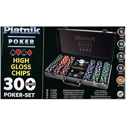 Piatnik 7903 "300 Chips - High Gloss Poker Set in Aluminum Case