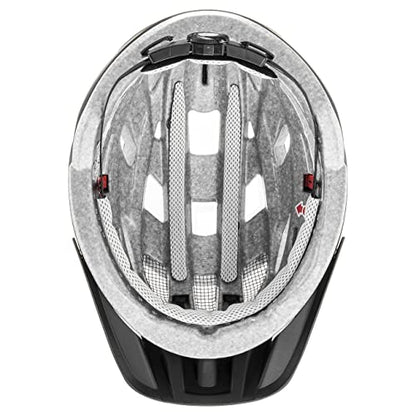 uvex i-vo cc - Lightweight All-Round Bike Helmet for Men & Women - Individual Fit - Upgradeable with an LED Light - Black Matt - 56-60 cm