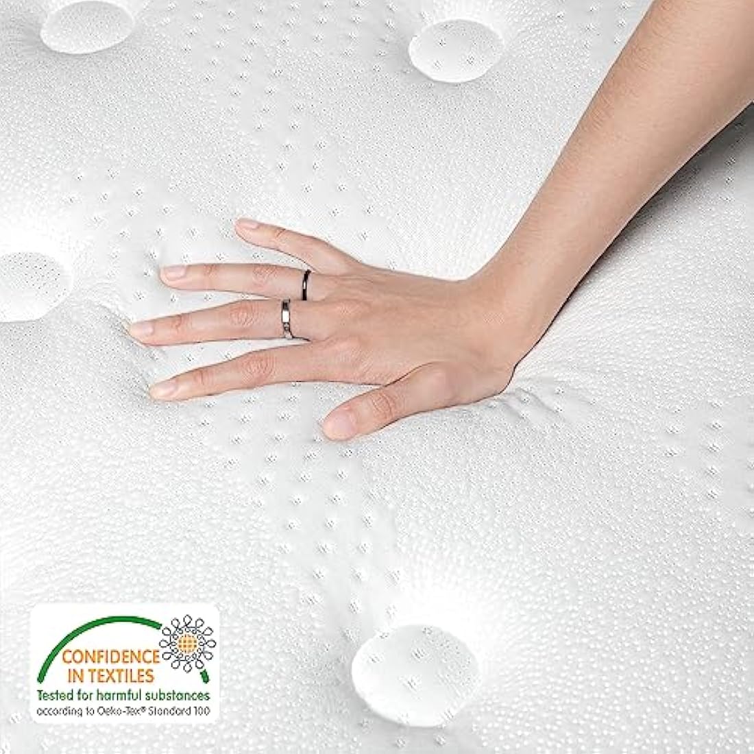 TeQsli Gel Individually Pocket Sprung Single Mattress 3FT with Breathable Soft Fabric, 10.6 Inch Hybrid Mattress Single for Pressure & Back Pain Relief, Medium Firm Mattress in a Box-90x190x27cm