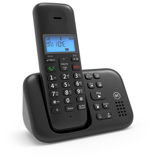 BT 3960 Cordless Landline House Phone, Home Phone, Nuisance Call Blocker, Do Not Disturb button, Answer Machine, Single Handset Pack