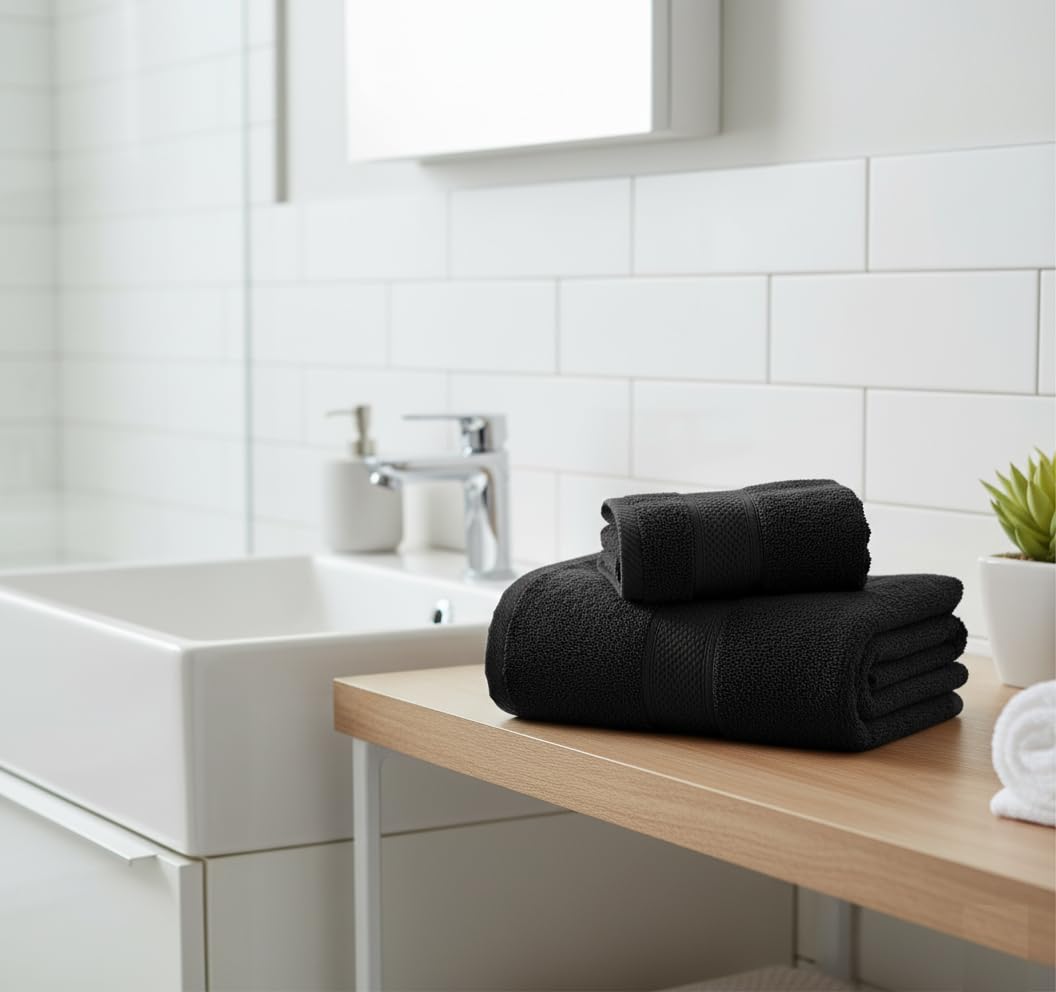 UK furniture Premium Jumbo Bath Sheets (90 x 150 cm-2 Pack) 100% Egyptian Cotton Super Absorbent Extra Large Bath Sheet Quick Dry Hotel Quality
