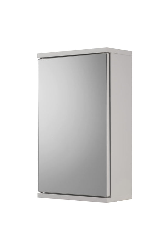 Croydex Simplicity Corner Bathroom Cabinet, Compact Corner Wall-Mounted Bathroom Storage, Durable MDF Carcass with Mirrored Door, Magnetic Catch and