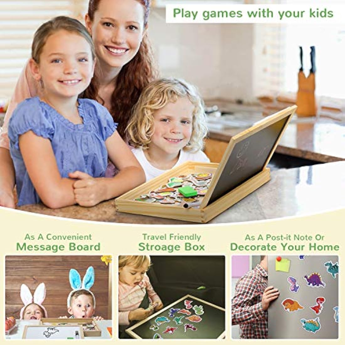 COOLJOY Wooden Magnetic Puzzle toys | Dinosaur Toys for 3 Year Old Boys | Dinosaur Magnetic Board 100+ PCS for Kids | Wooden Toys for Boys Girls Kids 3 4 5 Year Olds
