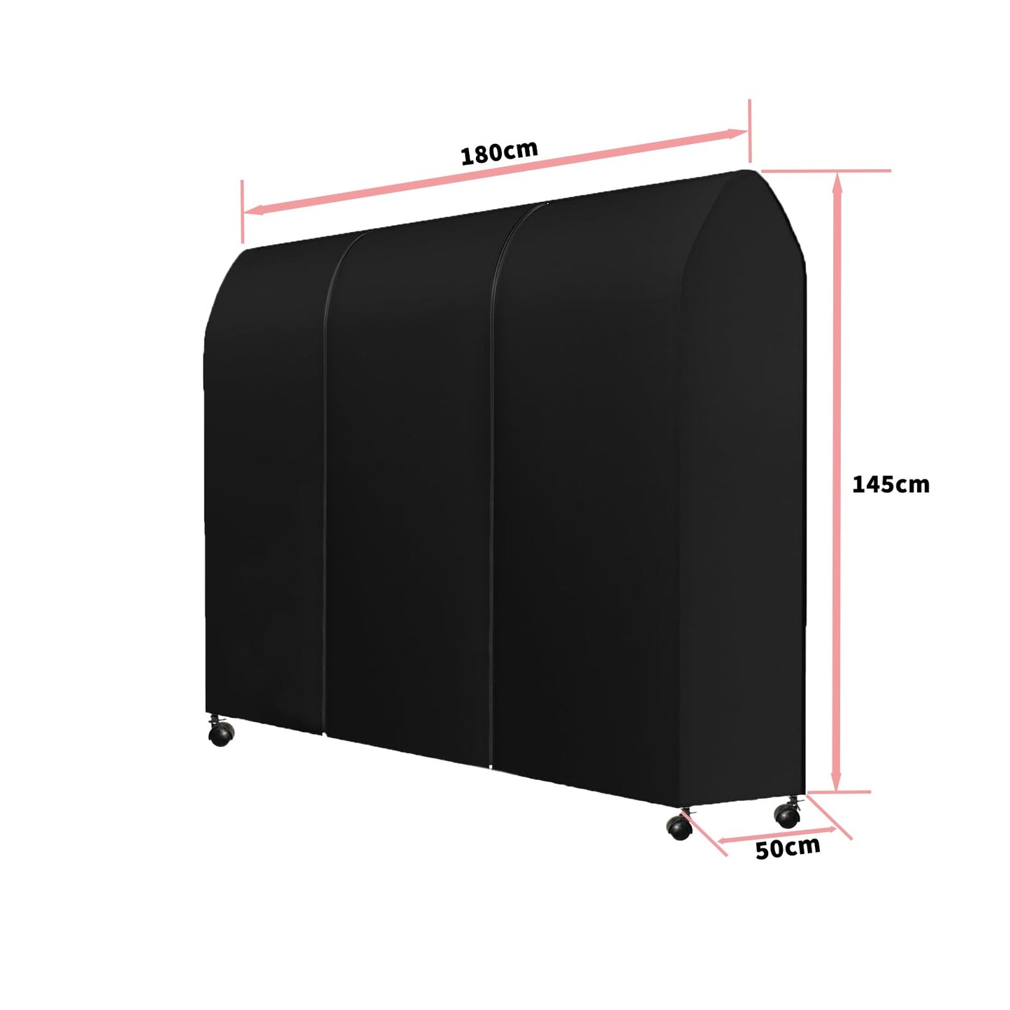 DecacnX Clothes Rail Cover 6FT Dustproof Breathable Garment Rail Cover Double Protective Zip for Easy Access