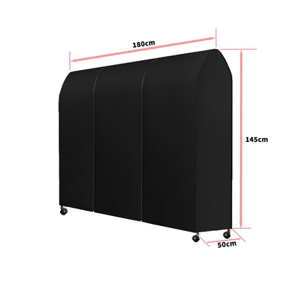 DecacnX Clothes Rail Cover 6FT Dustproof Breathable Garment Rail Cover Double Protective Zip for Easy Access