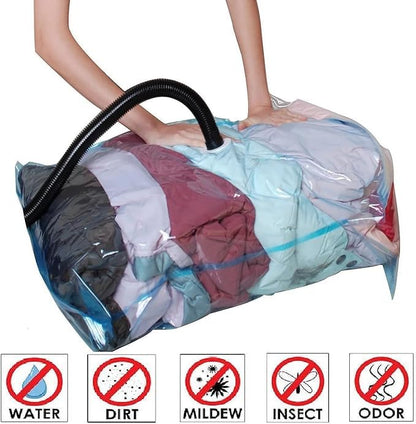 XL Jumbo Vacuum Seal Storage Bag - Space Saver Compression Bag | Strong Clothes Reusable Storage Seal Bags | Jumbo Clear Vacuum Zip Bag
