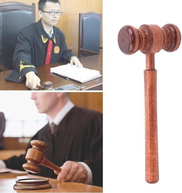 Rzcin Brown Handmade Wooden Gavel, Vintage Judge Gavel, Auction Gavels, Props and Clothing Accessories, Office Desk Accessories