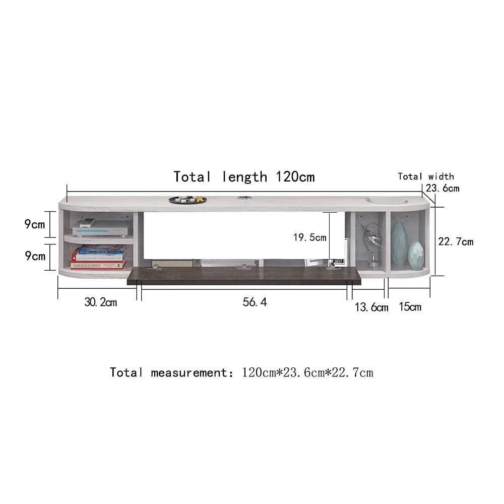 Pmnianhua Floating TV Shelves, Floating TV Unit Wall Mounted Under TV Stand Floating TV Console Entertainment Shelf Wall TV Cabinet