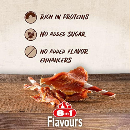 8in1 Triple Flavour Wings chew sticks for dogs - extra-meaty chew snacks, 113g bag