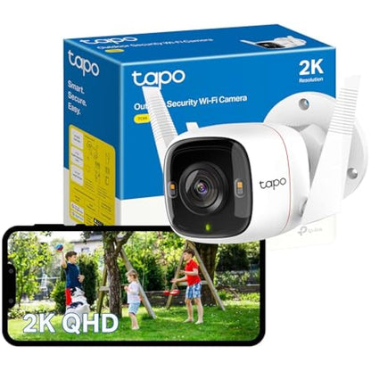 Tapo TC65 2K Security Camera Outdoor Wireless & Wired, Outdoor Camera No Monthly Fee, Smart Person Detection, Advanced Night Vision,Two-Way Talk, IP66 Weatherproof, Works with Alexa & Google
