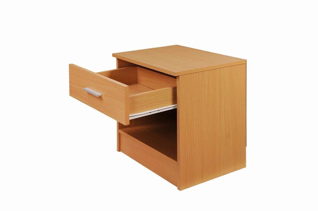 Timber Art Design UK Rio Costa Bedside Table Cabinet with Metal Handles Runners & 1 Drawer Storage Shelf Unit Oak Effect Modern Furniture For Bedroom