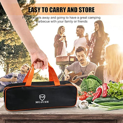 MUJUZE Griddle Accessories Set Stainless Steel Gift for Men Dad,Professional Barbecue Griddle Spatula Set,Flat Top Griddle Accessories in Case,BBQ Tools Set Accessories for Grilling Teppanyaki Camping