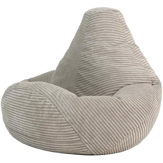 icon Dalton Kids Bean Bag, Beige, Cord Kids Bean Bag Chair with Filling Included for Girls and Boys, Childrens Chair, Beanbags for Children, Playroom Décor, Bedroom Accessories