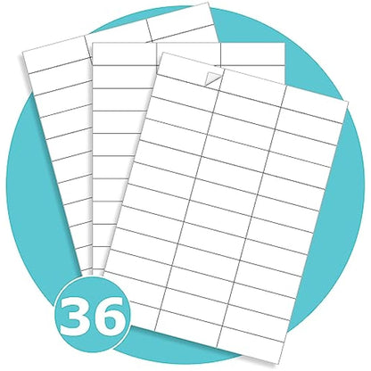 Triplast 100 x Multipurpose A4 Label Sheets - 36 Labels Per Sheet (70 x 25mm Each) - Easy Peel White Labels for Inkjet & Laser Printer - Address Labels, Shipping Labels, File Labels, DIY Stickers