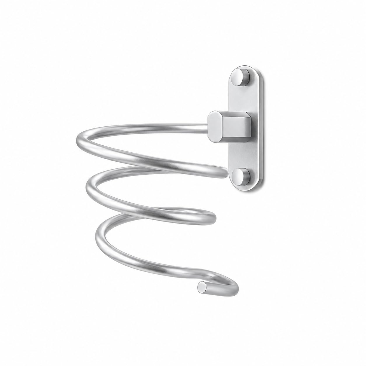 OlBuWa Hair Dryer Holder Aluminum for Hair Dryer Storage Spiral Holder Bathroom Shelf for Washroom Supplies (Silver)