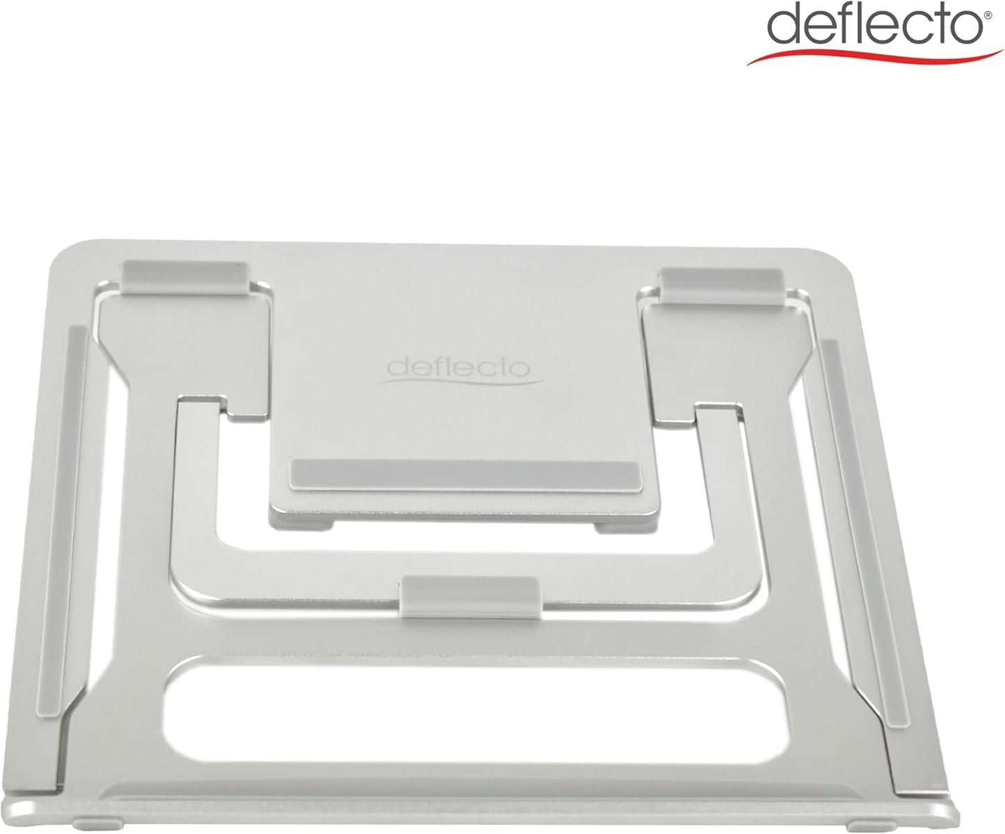 Deflecto Portable Lightweight Aluminium Laptop Stand suitable for laptops up to 17" in Silver