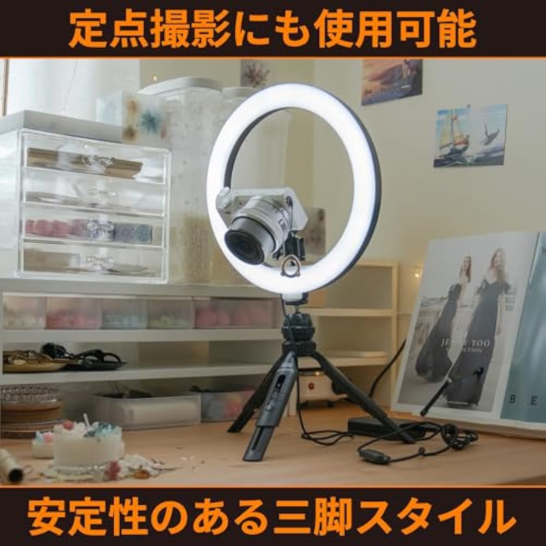 Streamplify LIGHT 10 Ring Light - 10 Brightness Levels, 3 Colour Temperatures, Portable Foldable Tripod, CRI ≥ 90, Smartphone Holder, Camera Mount