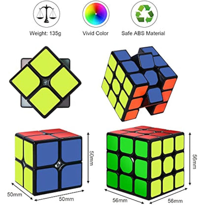 ROXENDA Speed Cube Set, 2X2 3X3 Speed Cube Original Fast Cube with Instruction (Original)