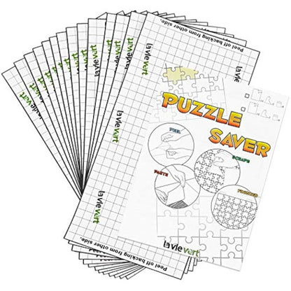 Lavievert Puzzle Saver Peel & Stick Adhesive Paper Jigsaw Puzzle Glue Best Way to Preserve Your Finished Puzzle - 14 Sheets