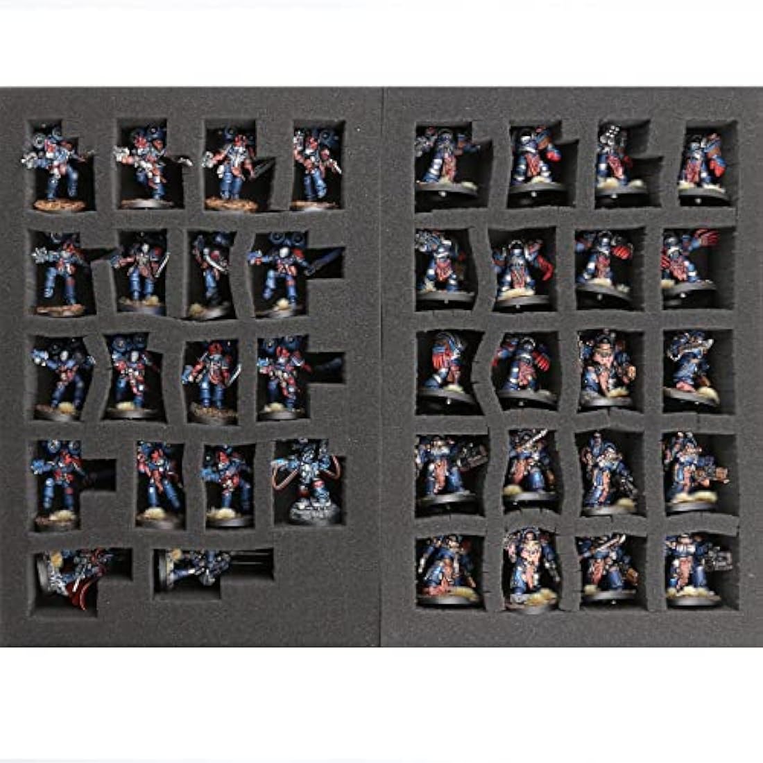 Jucoci Miniatures & Figure Storage Case with Customizable Foam to Carry Various Sizes for WH40K, WH AOS, Xwing, Infinite, and DND Miniatures(Compatible with Infanties and Large Units