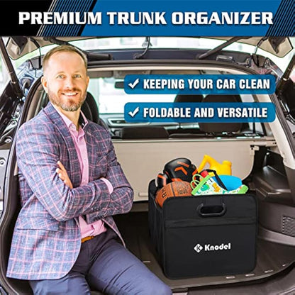 K KNODEL Car Boot Organiser, Foldable Car Boot Storage, Automotive Consoles & Organisers (Medium, Black)