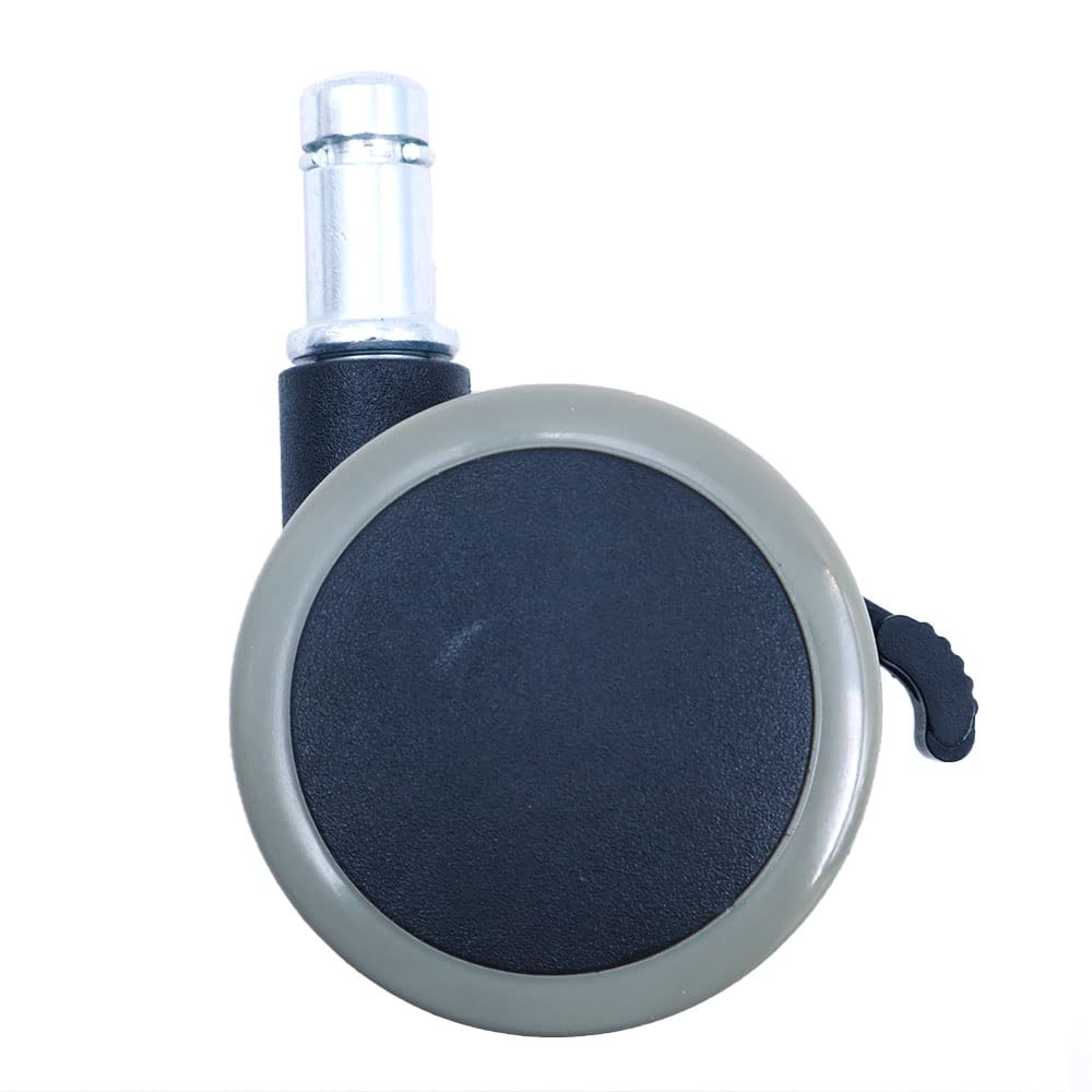 WANGCL Office Chair Casters Floor Protecting Rubber Set of 5 50 MM Castor Wheels with Standard Stem Size Gray