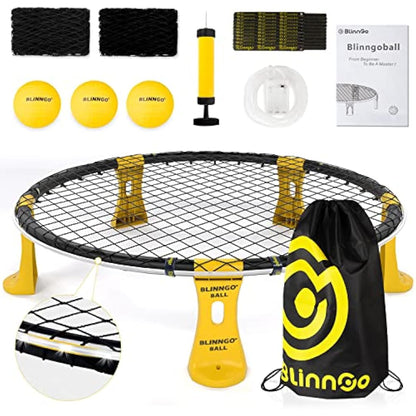 Mookis Blinngoball Outdoor Games Set Includes Playing Net, Competition Net, 3 Balls, Drawstring Bag, Ball Pump with 1 Needle, Rules and more