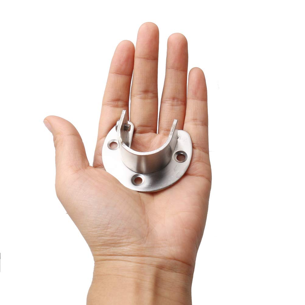2 Pack Stainless Steel Closet Rod Brackets 28Mm Pole Sockets