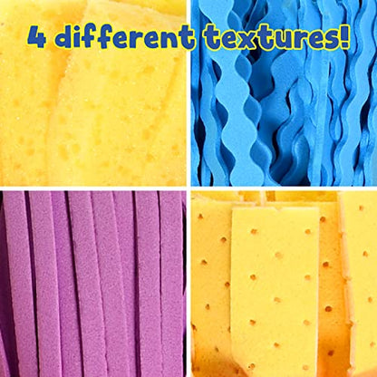 READY 2 LEARN Textured Art Tools | Set of 4 | Jumbo Paint Brushes for Toddlers and Kids | Set 2 | DIY Patterns and Effects