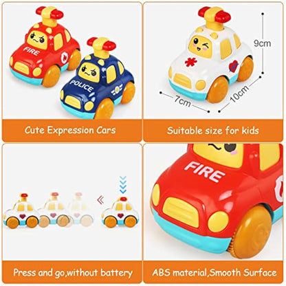 LEADSTAR Baby Toy Cars,Cartoon Wind up Cars for 1 Year Old Boy Gifts Press and Go Toddler Toy for Toddlers 1-3 Baby Toys 12-18 Months Gifts for 1 2 3 Year Old Boys Girls