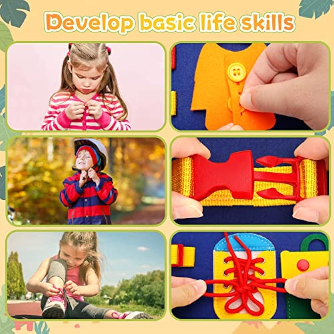 Montessori Toddler Busy Board - Sensory Toys for 1-4 Year Olds - Activity Board for Boys & Girls - Autism Motor Skill Development