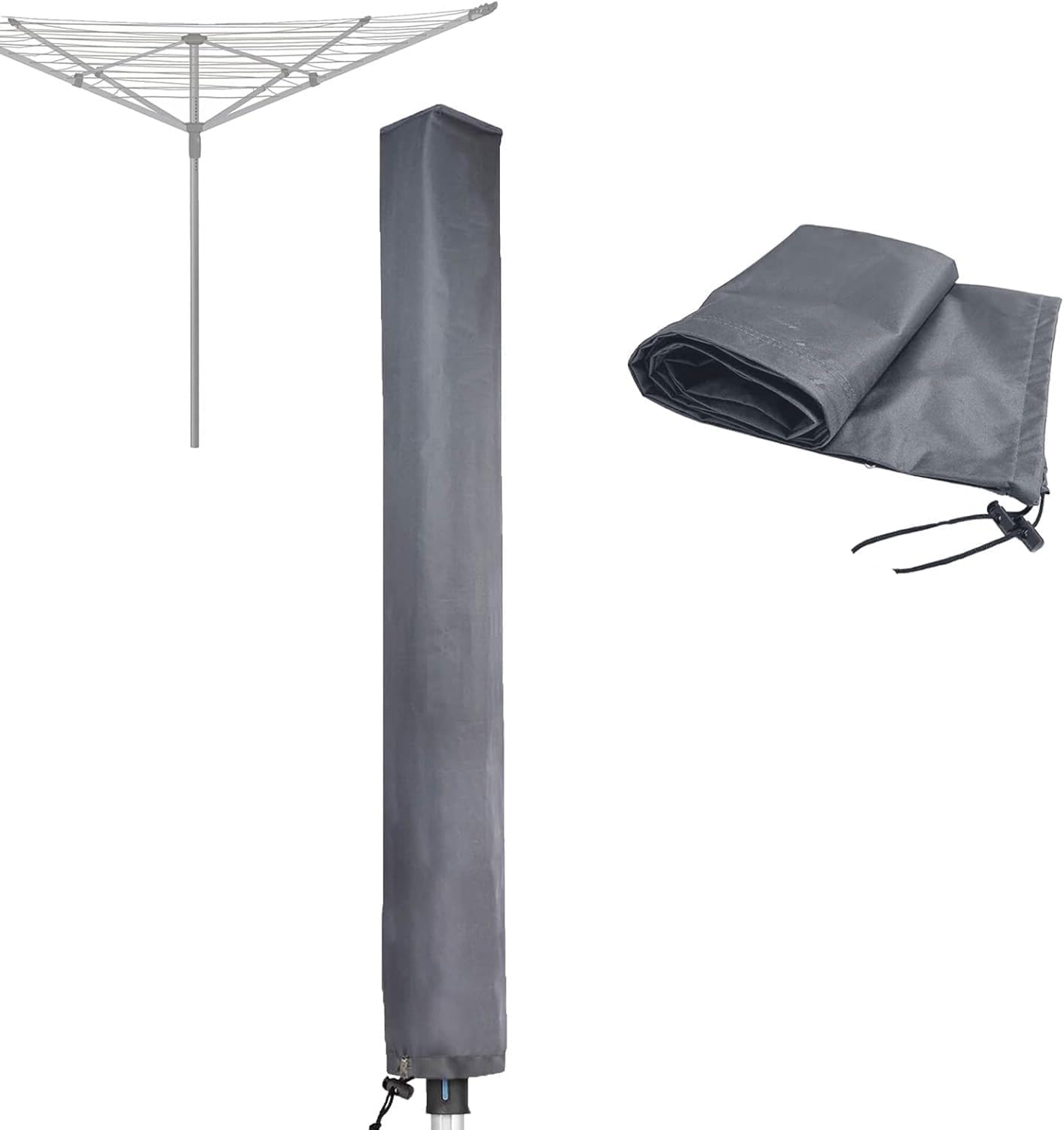 RICHIE Rotary Airer Cover Rotary Clothes Line Cover 600D Washing Lines Cover Waterproof with Zip 16x16x180cm Dryer Covers Dryer Protective Windproof