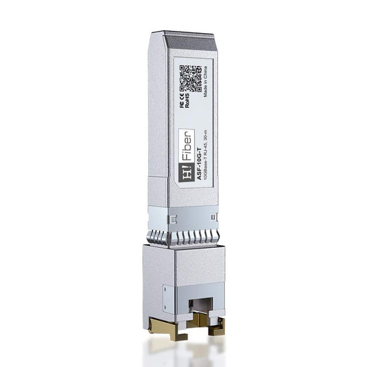 H!Fiber.com 10G SFP+ to RJ45 Transceiver, 10GBASE-T SFP+ Copper Module, Compatible with Ubiquiti Unifi UF-RJ45-10G, Mikrotik, Fortinet, TP-Link, etc.