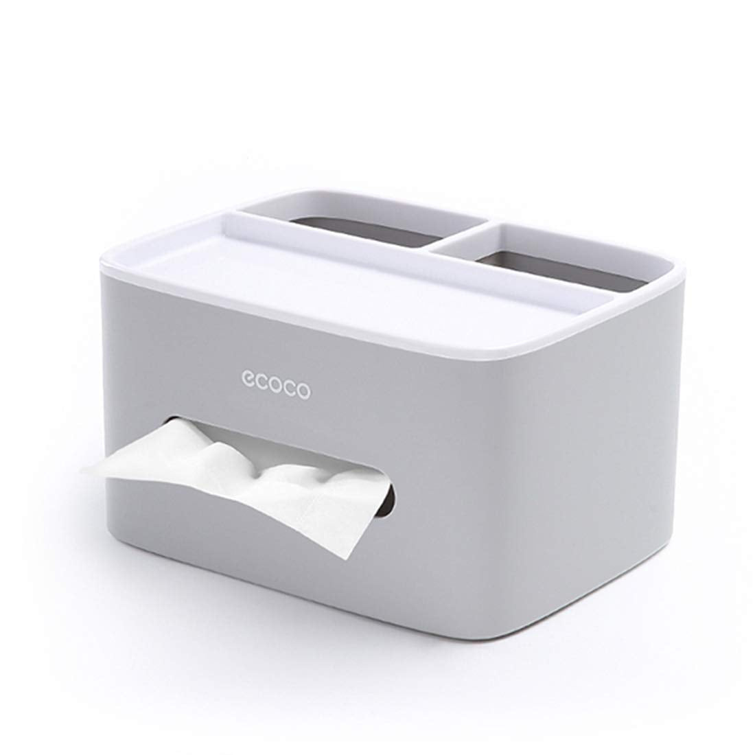 MHTECH Multifunction Tissue Box, Remote Control and Tissue Holder, Organizer with Tissue Box - Gray