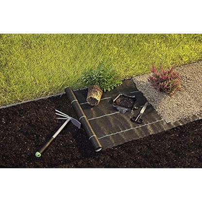 GardenMate 1m x 50m roll woven weed control fabric - UV stabilised 100gsm landscape ground cover membrane