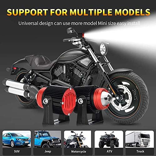 OPP ULITE Motorcycle Driving Fog Lights, White Amber LED Auxiliary Headlights 30W Waterproof LED Spotlight Work Light for Motorcycle Quad Scooter Car Truck Boat Bike