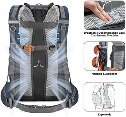 Maelstrom Hiking Backpack, Camping Backpack, 40L/50L Waterproof Hiking Daypack with Rain Cover, Lightweight Travel Backpack