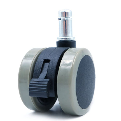 WANGCL Office Chair Casters Floor Protecting Rubber Set of 5 50 MM Castor Wheels with Standard Stem Size Gray