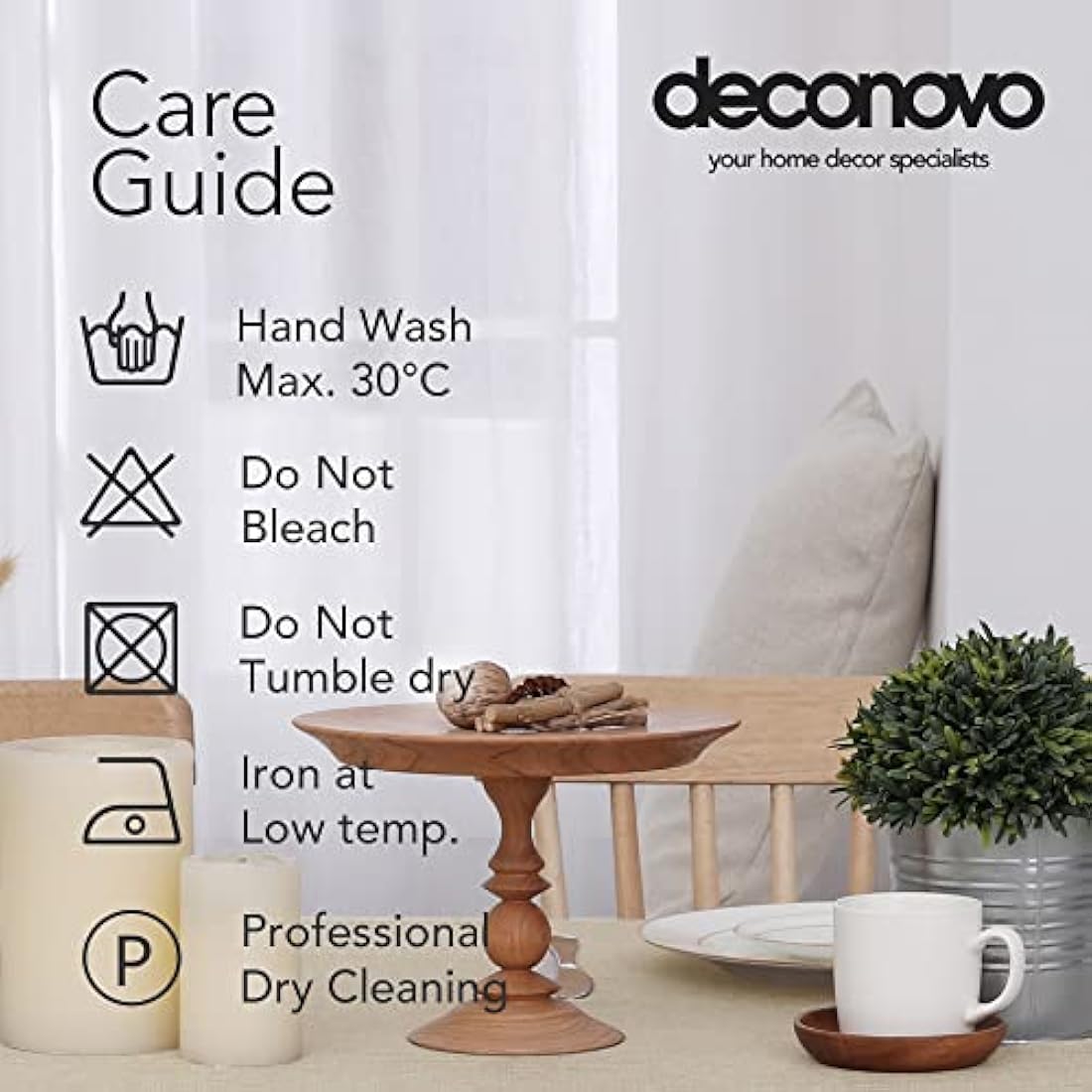 Deconovo Fabric Table Cloth Rectangle Water Resistant Table Cloth Faux Linen Tablecloth 55x95in(140x240cm) Beige