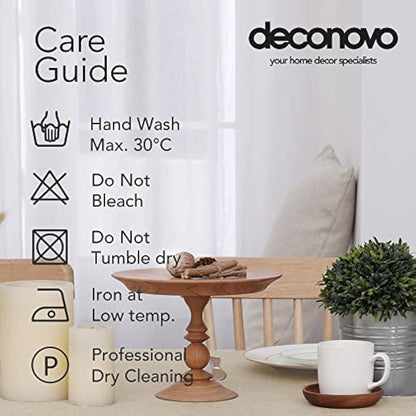 Deconovo Fabric Table Cloth Rectangle Water Resistant Table Cloth Faux Linen Tablecloth 55x95in(140x240cm) Beige
