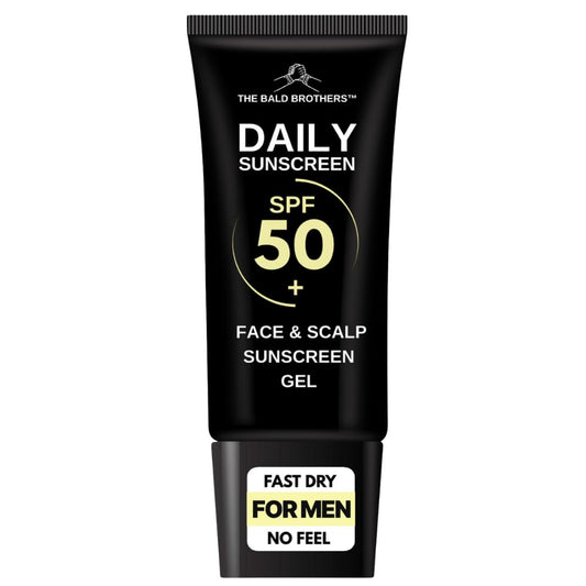The Bald Brothers Bald Head Care for Men | Everyday Face & Scalp Care | Matte, No Grease, Vegan | Daily Scalp Sunscreen Fragrance Free - SPF 50+