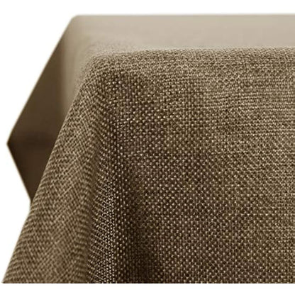Deconovo Faux Linen Table Cover Wipeable Square Water Resistant Tablecloth for Party 51x51in(130x130cm) Taupe