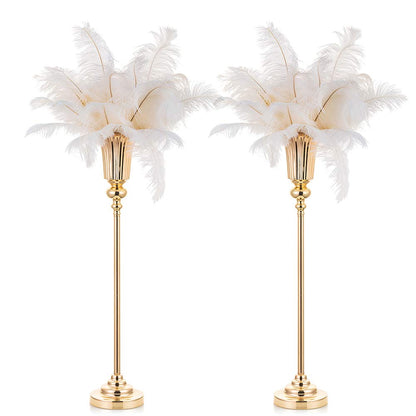NUPTIO Gold Vase Centrepieces Tall: 2 Pcs 77.5cm Wedding Table Centerpieces Trumpet Vases Metal Flower Stand for Party Anniversary Ceremony Birthday