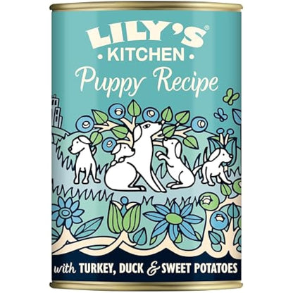 Lily's Kitchen Natural Puppy Dog Food Wet Tins - Puppy Recipe with Turkey - Complete Meal Recipes (6 Tins x 400g)