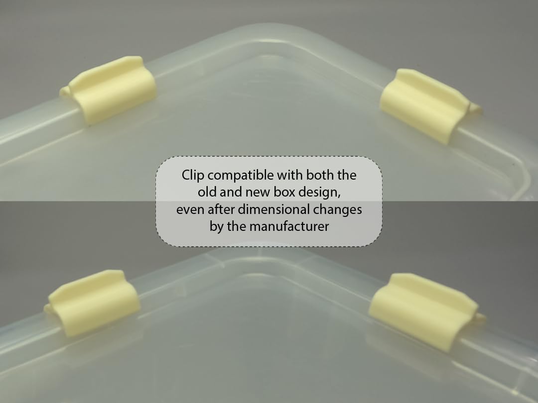 Locking Clips for Samla Box Boxes Rounded Compatible with Ikea-Samla Clips (Pack of 4, 45L/65L)